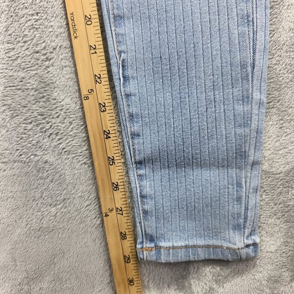 Curve Appeal Jeans Womens 4 High Rise Essential Skinny Pinstripe Denim Pants - Picture 9 of 11